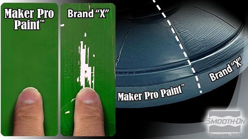 המחשה לעמידות צבעי ™Maker Pro Paint