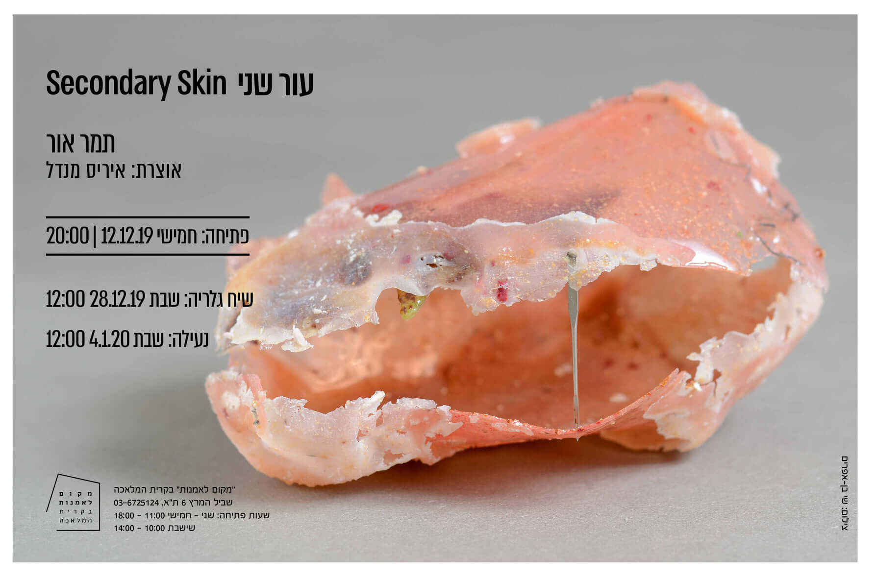 מיצג "עור שני" מאת תמר אור - הוצג ב: "מקום לאומנות" בתל אביב