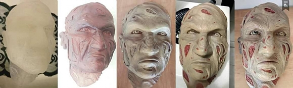 לחיצה להגדלת תמונה הכנת פסל בדמותו של פרדי קרוגר - ליאו בן דוד