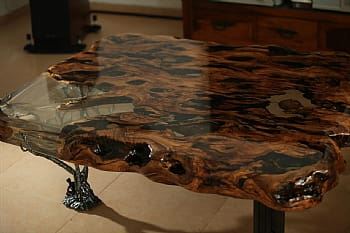 ציפוי שולחן עם אפוקסי שקוף קריסטלי