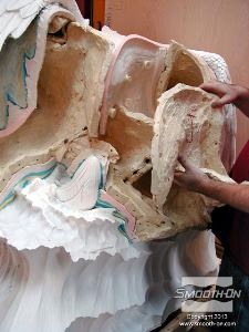 לחיצה להגדלת תמונה מסירים את מעיל התמיכה מחצי אחד של ראש הנשר.