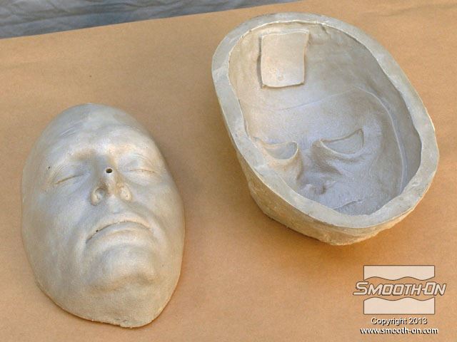 עבור התהליך משתמשים בתבנית חיובית (זכר) ותבנית שלילית  (נקבה) של פני המודל שהוכנו בעזרת פוליאוריתן למריחה Shell Shock וPlasti-Paste II.