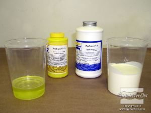 לחיצה להגדלת תמונה יחס הערבוב של קצף פוליאוריתן FlexFoam-iT!® 25  הוא 1A:2B לפי משקל.